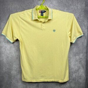 Chaps Ralph Lauren Polo Shirt Mens 2XB Yellow Blue Accents Golf Beach Summer
